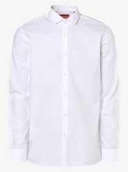 HUGO Koszula łatwa w prasowaniu Mężczyźni Super Slim Fit Bawełna biały, 41. Białe koszule Hugo, m, bez wzorów, z bawełny, bez kołnierzyka, bez ramiączek. Za 379.95 zł.
