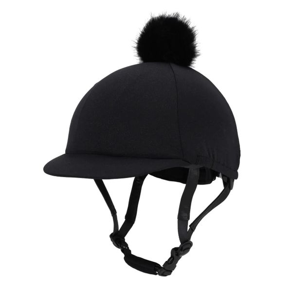 Czapka na kask jeździecki QHP Glitter. Czarne czapki z daszkiem QHP, bez wzorów, z elastanu. Za 133.00 zł.