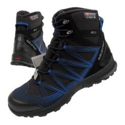 Buty trekkingowe Salomon Woodsen 2 M 410094 czarne. Czarne trekkingi bez wzorów, z materiału, za kostkę, bez zapięcia. Za 657.57 zł.