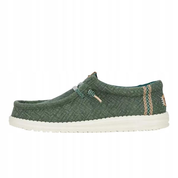 HeyDude Męskie Mokasyny Wally Jute. Brązowe mokasyny Hey dude, bez wzorów, z materiału, bez obcasa, bez zapięcia. Za 199.00 zł.