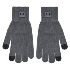 Rękawiczki Męskie Under Armour. Szare rękawiczki Under Armour, bez wzorów, z dzianiny. Za 119.99 zł.