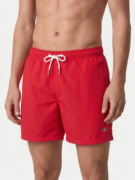 Gant Szorty kąpielowe 920026000 Czerwony jasny Regular Fit. Czerwone kąpielówki GANT, m, bez wzorów, z syntetyku. Za 252.99 zł.