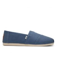 TOMS Espadryle w kolorze granatowym rozmiar: 40. Niebieskie botki sznurowane Toms, bez wzorów, bez obcasa, bez zapięcia. Za 135.76 zł.