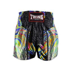 Spodenki treningowe Twins Special Aurora - Muay Thai. Czarne krótkie spodenki sportowe TWINS, bez wzorów. Za 249.00 zł.