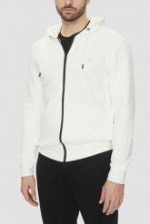GUESS Biała męska bluza Aldwin, Rozmiar XXL. Białe bluzy Guess, na jesień, m, z aplikacjami, z bawełny, bez kaptura. W wyprzedaży za 209.99 zł.