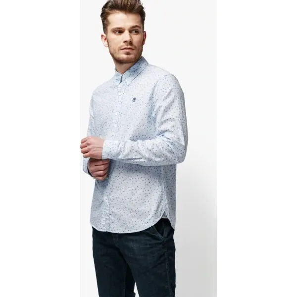 Timberland Koszula Ls Mumford River Chambray Eclectic Microp , niebieski, rozmiar L. Niebieskie koszule Timberland, l, bez wzorów, z bawełny, bez kołnierzyka, bez ramiączek. W wyprzedaży za 279.99 zł.