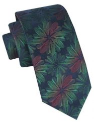 Klasyczny, Męski Krawat Alties - Duże, Zielone Kwiaty. Zielone krawaty i muchy Alties, bez wzorów, z tkaniny. Za 49.00 zł.