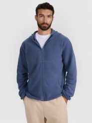 4F Polar z kapturem regular męski - niebieski M. Niebieskie bluzy z polaru 4F, m, bez wzorów, z polaru, z kapturem. W wyprzedaży za 99.99 zł.