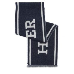 Szalik Tommy Hilfiger. Niebieskie szaliki Tommy Hilfiger, bez wzorów. Za 379.99 zł.
