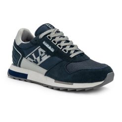 Buty męskie Napapijri Bark. Niebieskie buty turystyczne Napapijri, bez wzorów, bez zapięcia. Za 254.15 zł.