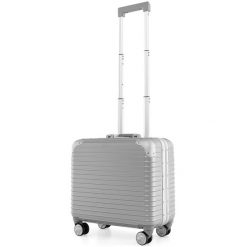 Walizka na kółkach 34L srebrna. Szare walizki Costway, bez wzorów, z gumy. Za 336.00 zł.