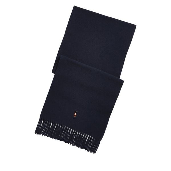 Szal Polo Ralph Lauren. Niebieskie szaliki Polo Ralph Lauren, bez wzorów. Za 599.99 zł.