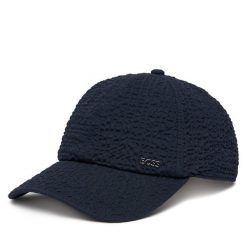 Czapka z daszkiem BOSS. Niebieskie czapki z daszkiem Boss, bez wzorów. Za 259.99 zł.