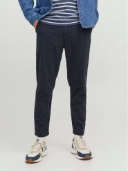 Jack&Jones Chinosy Harlow 12242188 Granatowy Tapered Fit. Niebieskie eleganckie spodnie Jack&Jones, m, z bawełny. Za 119.99 zł.