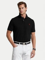 Polo Ralph Lauren Polo 710783656020 Czarny Classic Fit. Czarne koszulki polo Polo Ralph Lauren, m, bez wzorów, z bawełny, bez kołnierzyka, bez ramiączek. Za 599.99 zł.