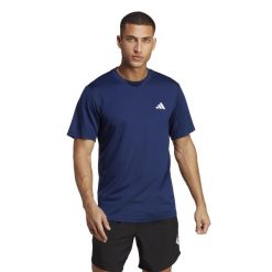 Koszulka fitness męska ADIDAS krótki rękaw. Czarne bluzki z długim rękawem Adidas, m, bez wzorów, z materiału, bez kołnierzyka, bez ramiączek. Za 79.99 zł.