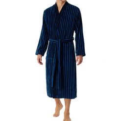 Szlafrok Soft Velour - Organic Cotton. Niebieskie szlafroki Schiesser, s, bez wzorów, z bawełny, bez ramiączek, bez kaptura. Za 524.00 zł.