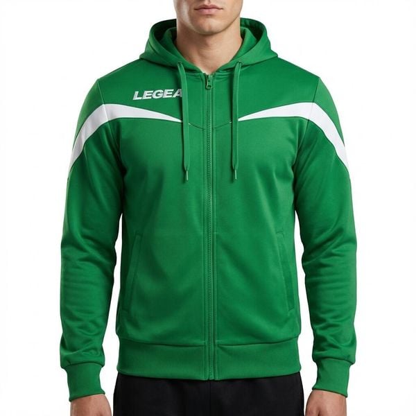 Kurtka rozgrzewkowa Turcja zielono-biała. Białe kurtki Legea, m, bez wzorów, z poliesteru, bez kaptura. W wyprzedaży za 96.00 zł.