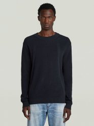 G-Star Sweter w kolorze granatowym rozmiar: L. Niebieskie swetry nierozpinane G-Star, l, bez wzorów, z bawełny, bez kołnierzyka, bez ramiączek. Za 210.32 zł.