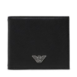 Duży Portfel Męski Emporio Armani. Czarne portfele Emporio Armani, bez wzorów. Za 449.99 zł.