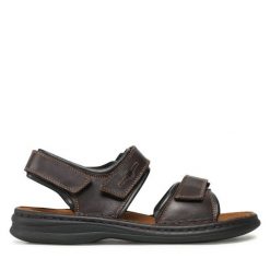 Sandały Josef Seibel. Brązowe sandały Josef Seibel, bez zapięcia. Za 299.99 zł.