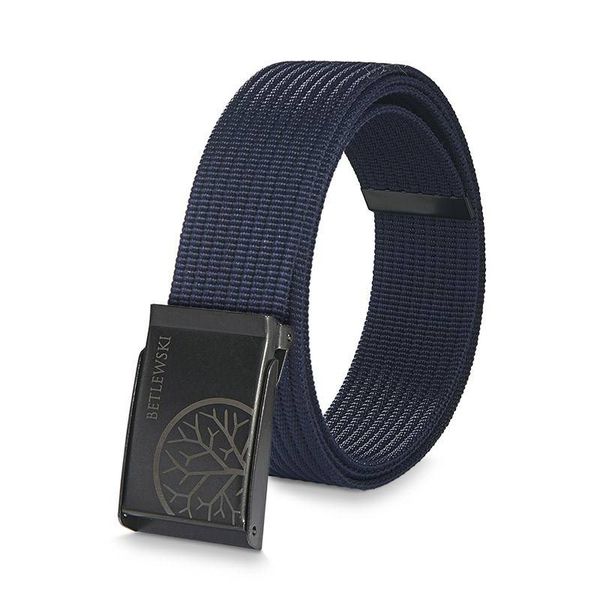 Pasek parciany BETLEWSKI PRC-21_GR-3 XL granatowy. Niebieskie paski Betlewski, bez wzorów, z materiału. Za 34.99 zł.