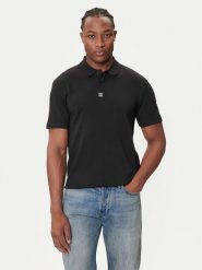 HUGO Polo Deabono_D 50517638 Czarny Regular Fit. Czarne koszulki polo sportowe Hugo, m, bez wzorów, z bawełny, bez kołnierzyka, bez ramiączek. Za 409.99 zł.