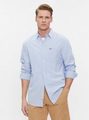 Tommy Jeans Koszula DM0DM18962 Niebieski Regular Fit. Niebieskie koszule Tommy Jeans, m, bez wzorów, z bawełny, bez kołnierzyka, bez ramiączek. Za 229.99 zł.