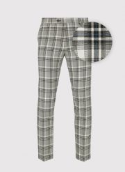 PAKO LORENTE – Spodnie garniturowe w kolorze beżowym w kratę. Brązowe garnitury Pako Lorente, bez wzorów. Za 99.99 zł.