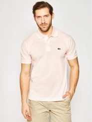 Lacoste Polo L1212 Różowy Classic Fit. Czerwone koszulki polo LACOSTE, l, bez wzorów, z bawełny, bez kołnierzyka, bez ramiączek. Za 259.99 zł.