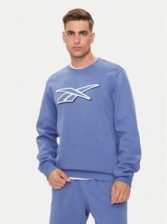 Reebok Bluza Vector Logo 100202411 Niebieski Regular Fit. Niebieskie bluzy Reebok, m, bez wzorów, z bawełny, bez kaptura. Za 99.99 zł.