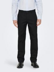 Only & Sons Spodnie materiałowe Edge-Ed 22024468 Czarny Relaxed Fit. Czarne spodnie materiałowe Only & Sons, m, bez wzorów, z bawełny. Za 139.99 zł.