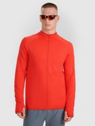 4F Bluza do biegania regular szybkoschnąca męska - czerwona M. Czerwone bluzy bez kaptura 4F, m, bez wzorów, z materiału, bez kaptura. Za 199.99 zł.