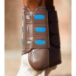 Zamknięte przednie getry dla koni Premier Equine Carbon Tech Air Cooled. Brązowe legginsy długie sportowe PREMIER EQUINE, s, bez wzorów, do jazdy konnej. Za 480.00 zł.