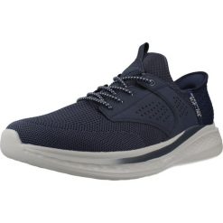 Buty SKECHERS SLIP-INS SLADE CASTER Niebieski. Niebieskie buty trekkingowe Skechers, bez wzorów, z syntetyku, bez zapięcia. Za 386.99 zł.