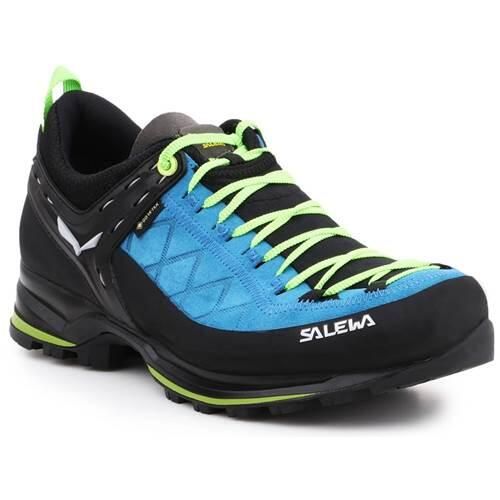 Buty trekkingowe męskie Salewa MS Mtn Trainer 2 Gtx. Niebieskie buty trekkingowe Salewa, bez wzorów, z materiału, bez zapięcia. Za 973.00 zł.