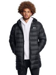 Kurtka puchowa z wypełnieniem naturalnym męska Under Armour Legend Down Parka - czarna. Czarne kurtki Under Armour, na zimę, m, bez wzorów, z nylonu, bez kaptura. W wyprzedaży za 599.99 zł.