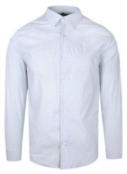 Elegancka Koszula o Taliowanym Kroju - Victorio - Drobny Groszek, Błękit. Niebieskie koszule Victorio, uniwersalny, bez wzorów, z bawełny, bez kołnierzyka, bez ramiączek. Za 195.00 zł.