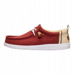 HeyDude Męskie Mokasyny Wally Summer Linen. Brązowe mokasyny Hey dude, bez wzorów, z materiału, bez obcasa, bez zapięcia. Za 259.00 zł.