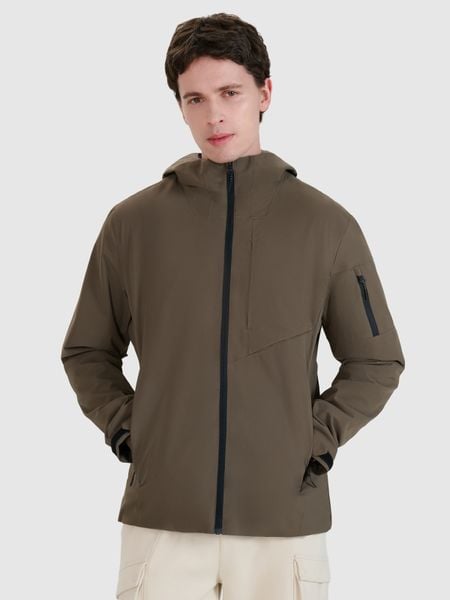 4F Kurtka przejściowa membrana 8000 męska - brązowa XL. Brązowe kurtki 4F, m, bez wzorów, z dzianiny, z kapturem. W wyprzedaży za 299.99 zł.