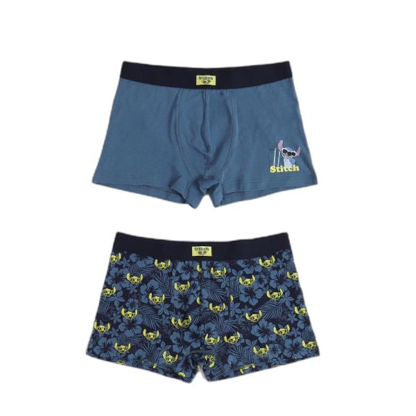 Bokserki Disney Lilo & Stitch (x2). Niebieskie bokserki Disney, m, bez wzorów, z bawełny. Za 174.50 zł.