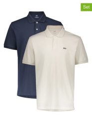 GAP Koszulki polo (2 szt.) w kolorze granatowym i białym rozmiar: XS. Białe koszulki polo GAP, xs, bez wzorów, z bawełny, bez kołnierzyka, bez ramiączek. Za 124.95 zł.