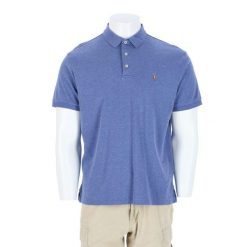 Second life - Męskie polo niebieskie z krótkim rękawem - Jak nowy. Niebieskie koszulki polo RALPH LAUREN, m, bez wzorów, bez kołnierzyka, bez ramiączek, na golfa. Za 127.76 zł.