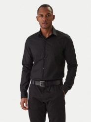 Calvin Klein Koszula LV019EU006 Czarny Slim Fit. Czarne koszule CALVIN KLEIN, m, bez wzorów, z bawełny, bez kołnierzyka, bez ramiączek. Za 369.99 zł.