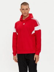 Adidas Bluza Adicolor Classics Cut Line Hoodie IB9945 Czerwony Loose Fit. Czerwone bluzy Adidas, m, bez wzorów, z syntetyku, bez kaptura. Za 249.99 zł.