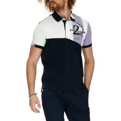 Koszulka polo w kolorze biało-ciemnoniebieskim. Koszulki polo marki Galvanni, polo, z krótkim rękawem. W wyprzedaży za 259.95 zł.