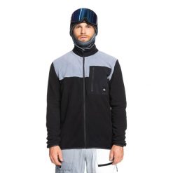 Bluza snowboardowa męska Quiksilver Aker Full Zip Fleece. Czarne bluzy Quiksilver, na zimę, l, bez wzorów, bez kaptura. Za 259.99 zł.