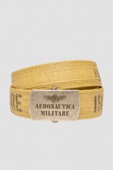 AERONAUTICA MILITARE Beżowy męski bawełniany pasek, Rozmiar 105. Brązowe paski Aeronautica Militare, bez wzorów, z bawełny, sportowe. W wyprzedaży za 459.99 zł.