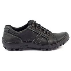 KOMODO Buty męskie trekkingowe skóra 904 czarne. Czarne trekkingi bez wzorów, z jeansu, bez zapięcia. Za 367.89 zł.