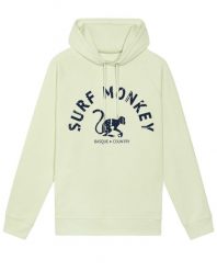 Bluza bawełny organicznej –zakrzywione logo –kapturem /dla dorosłych (limonkowa). Zielone bluzy z kapturem SURF MONKEY, uniwersalny, bez wzorów, z bawełny, z kapturem. Za 345.00 zł.